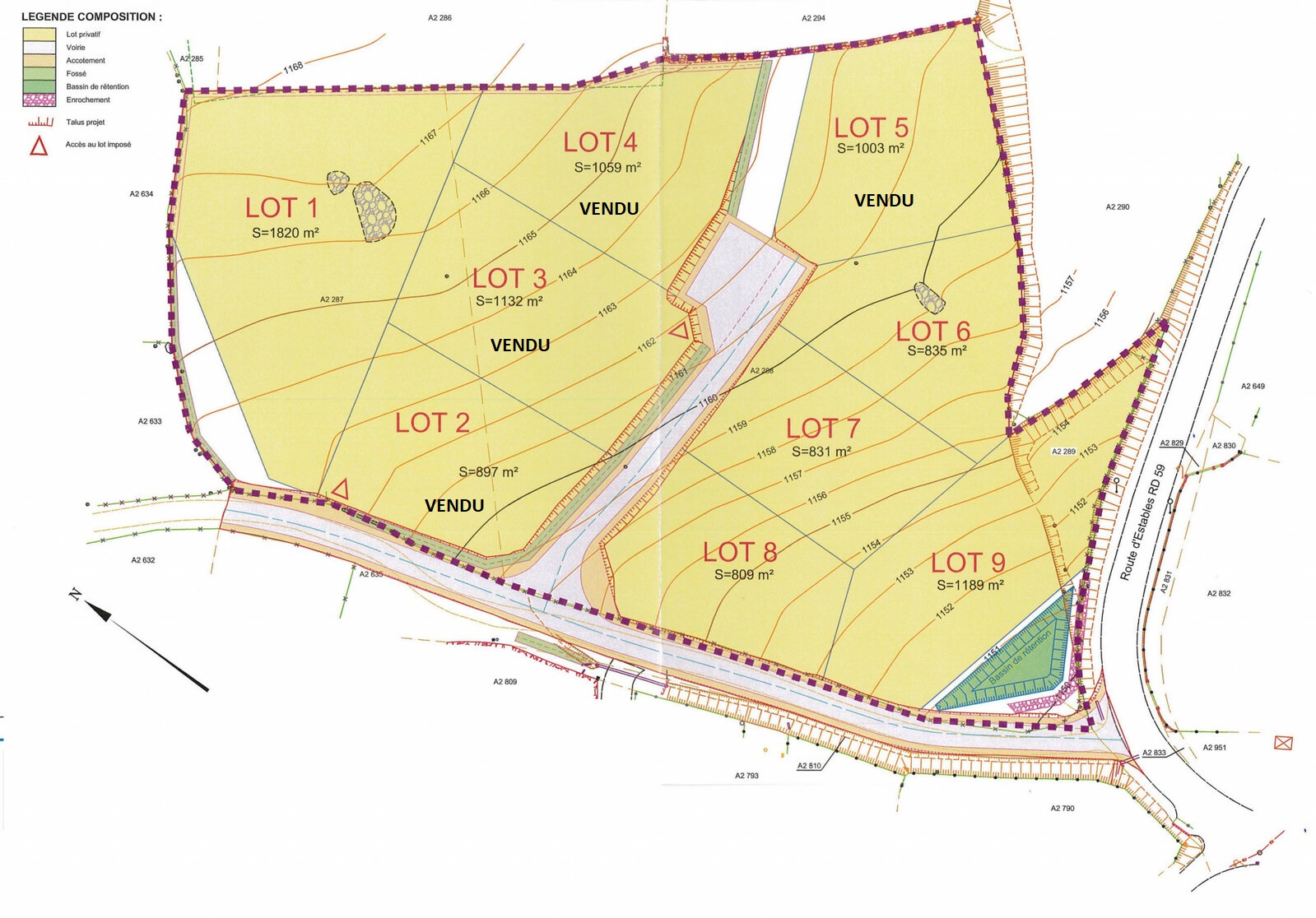 détails lots du lotissement de Monts de Randon